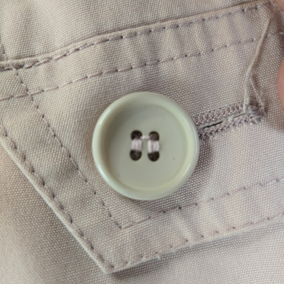 70s Vintage Pink Utility USA Union Made Button London Fog Trench Coat Size 12P - Picture 5 of 11